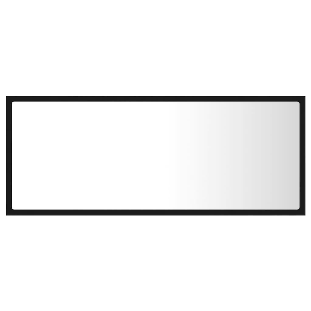 LED-Badspiegel Schwarz 100x8,5x37 cm Acryl