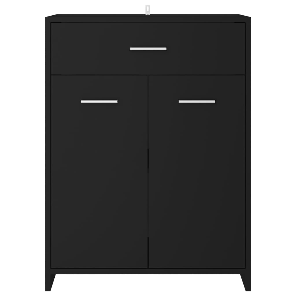 Badezimmerschrank Schwarz 60x33x80 cm Holzwerkstoff