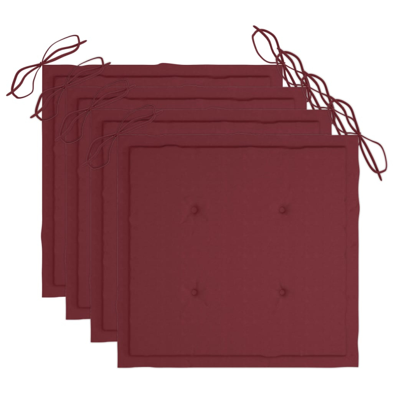 Gartenstühle mit Kissen 4 Stk. Massivholz Akazie