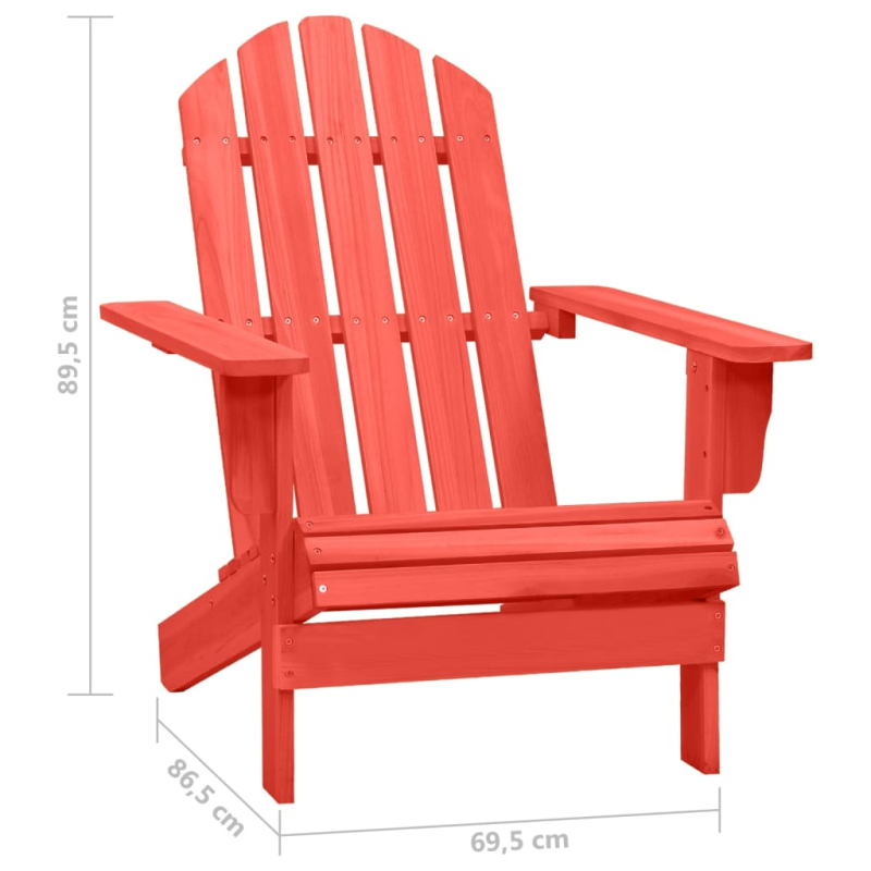 Adirondack-Gartenstuhl Massivholz Tanne Rot