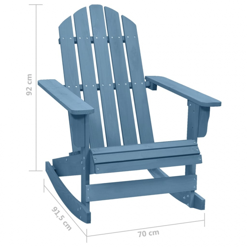 Adirondack-Schaukelstuhl Massivholz Tanne Blau