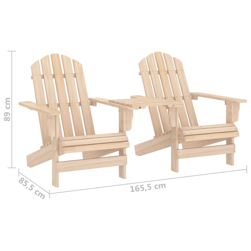 Adirondack-Gartenstühle mit Tisch Massivholz Tanne