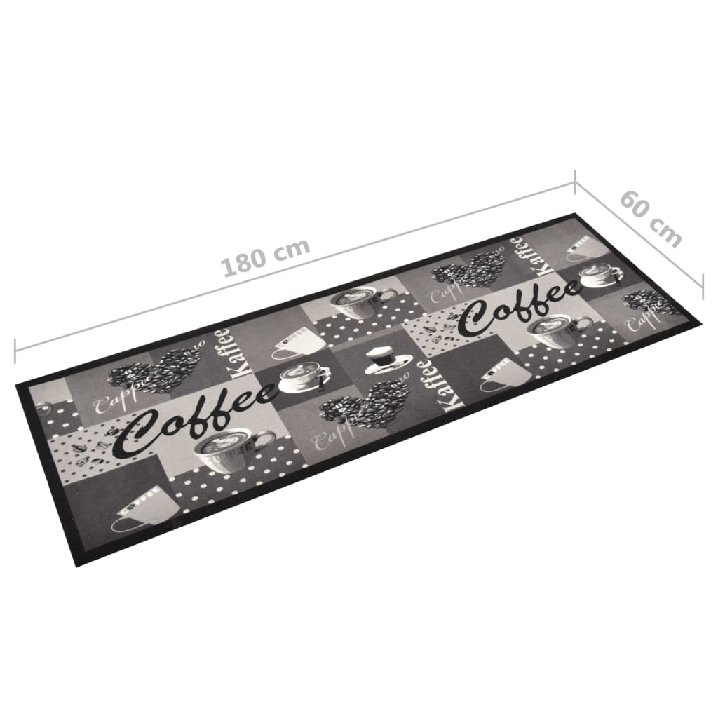 Küchenteppich Waschbar Kaffee Blau 60x180 cm