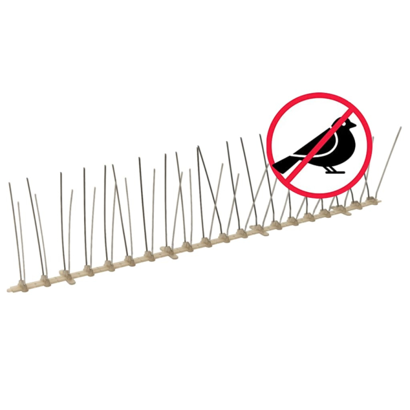 20-tlg. Vogelabwehr-Spikes-Set 10 m Kunststoff 4-reihig