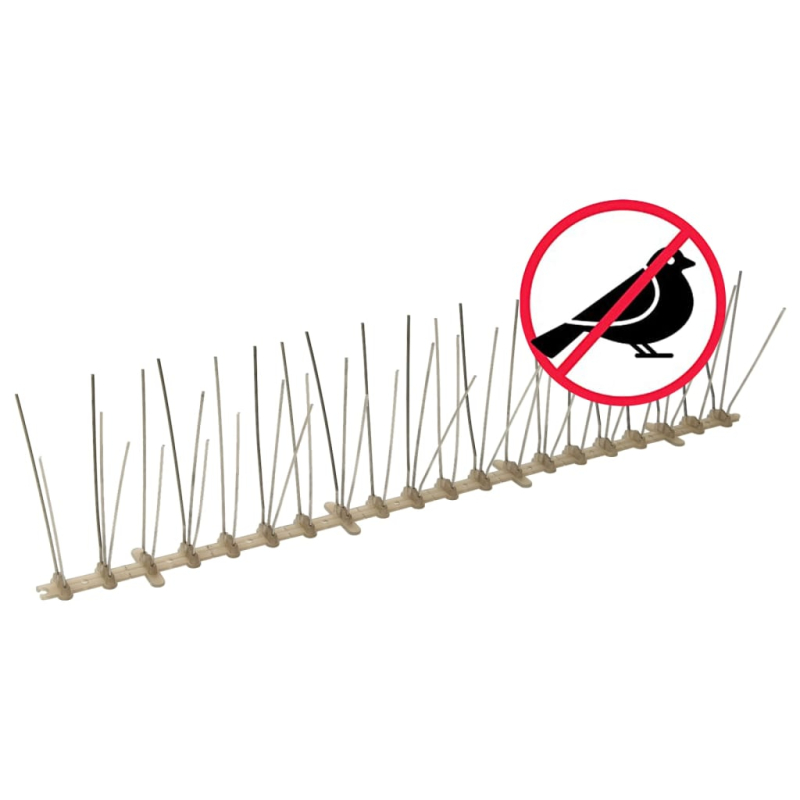 20-tlg. Vogelabwehr-Spikes-Set 10 m Kunststoff 5-reihig
