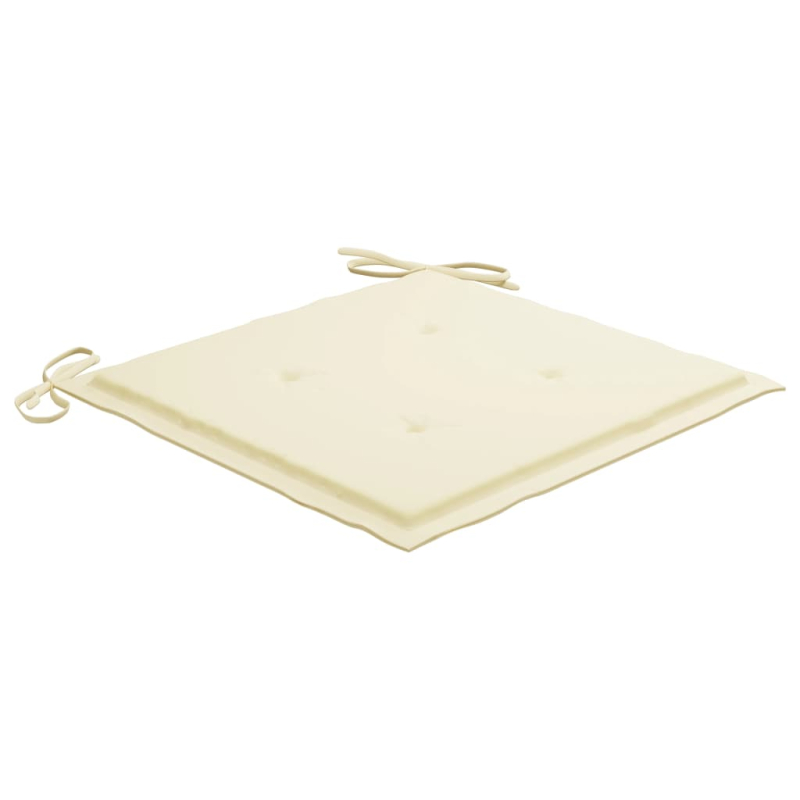 Batavia-Stühle 2 Stk. mit Creme Kissen Teak Massivholz