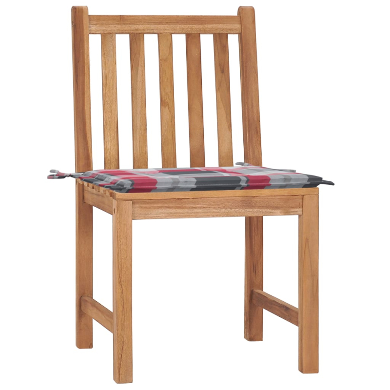 Gartenstühle 2 Stk. mit Kissen Massivholz Teak
