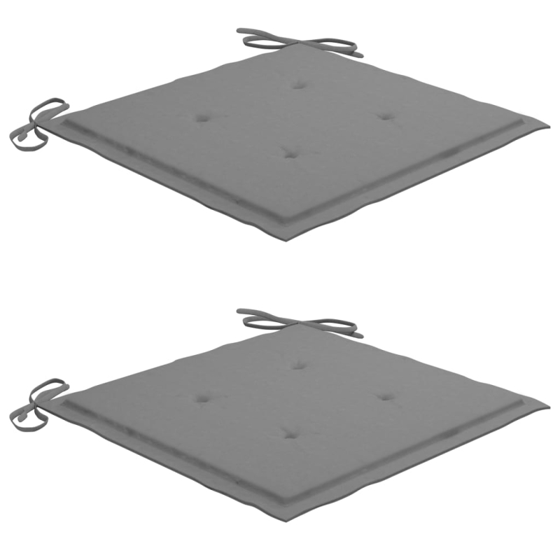 3-tlg. Bistroset mit Grauen Kissen Massivholz Teak