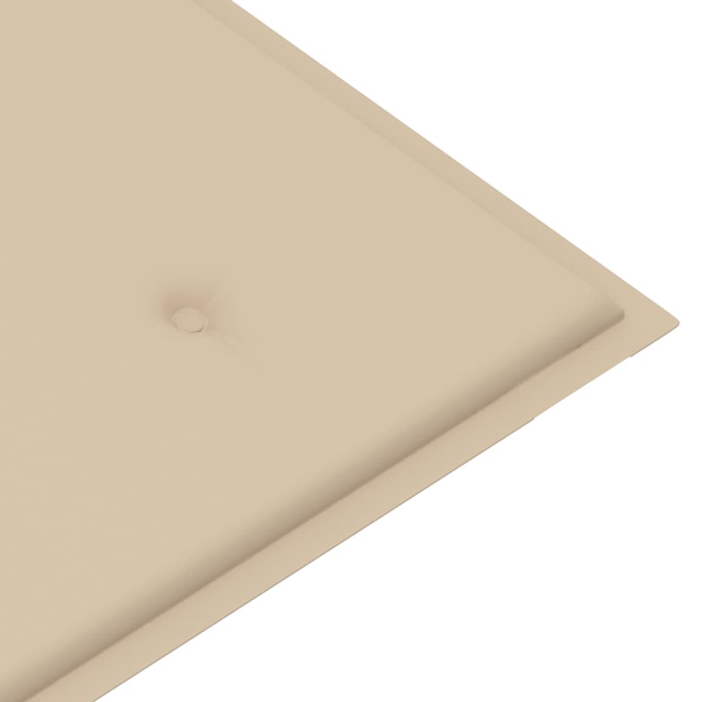 Stapelbare Gartenbank mit Auflage 128,5 cm Massivholz Teak