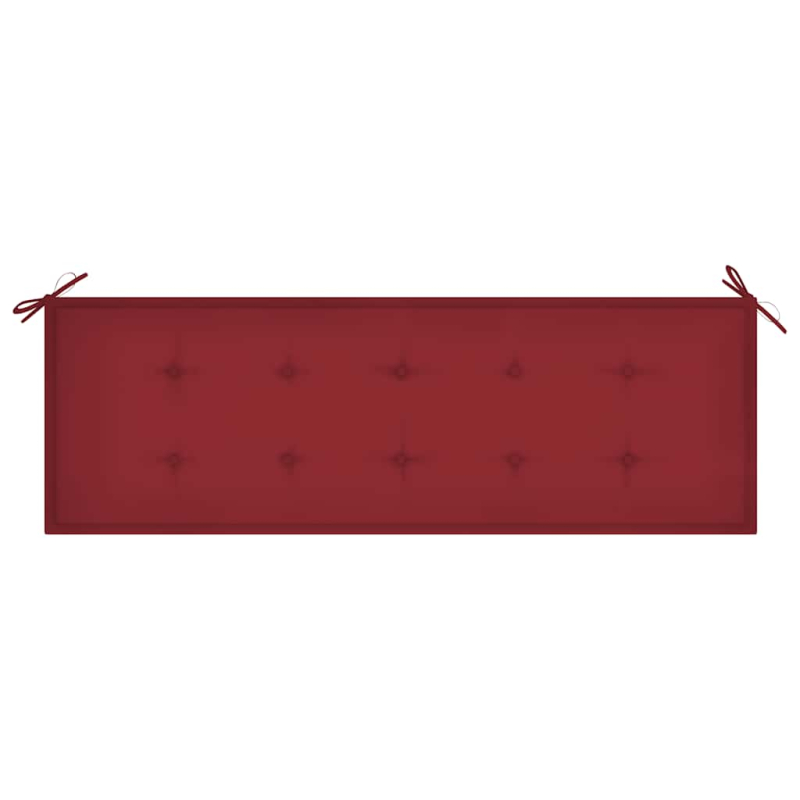 Stapelbare Gartenbank mit Auflage 159 cm Massivholz Teak