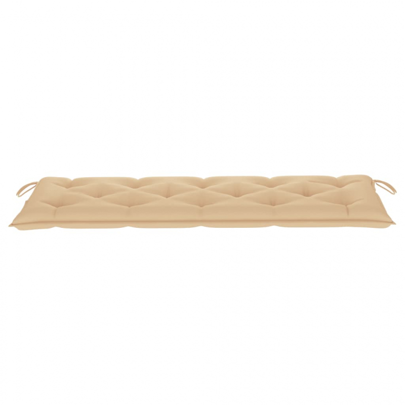 Stapelbare Gartenbank mit Auflage 159 cm Massivholz Teak