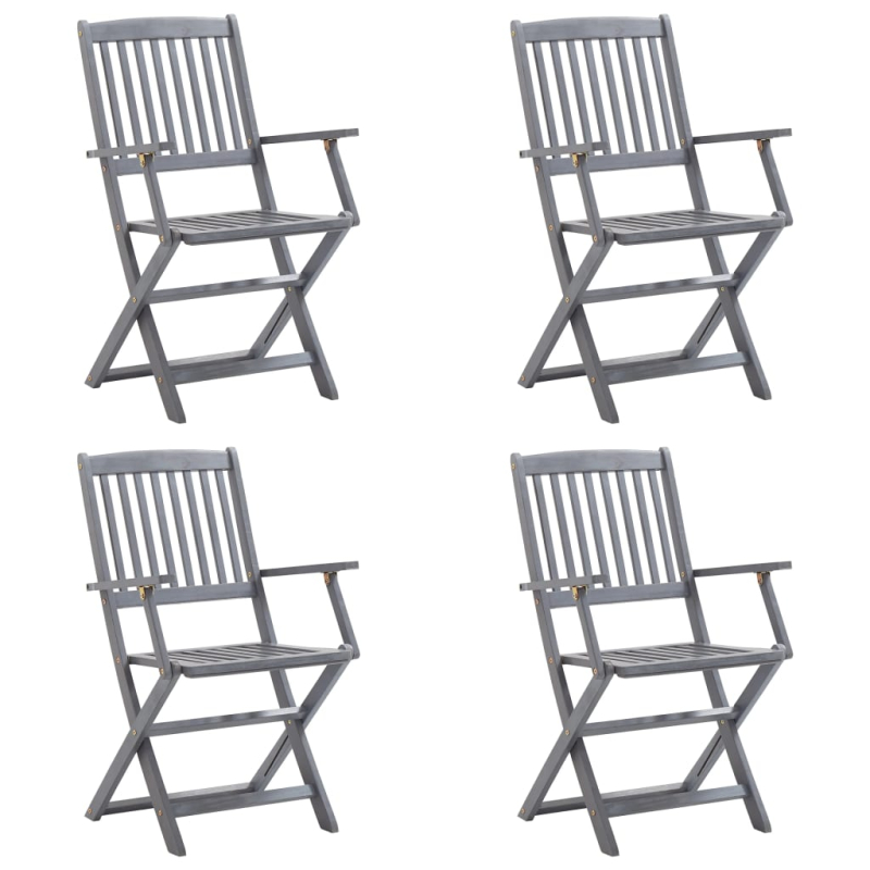 Klappbare Gartenstühle 4 Stk. mit Sitzkissen Massivholz Akazie
