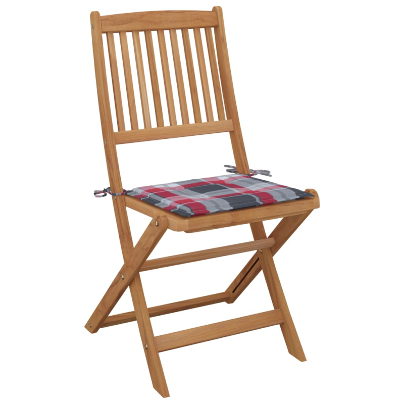 Klappbare Gartenstühle 2 Stk. mit Kissen Massivholz Akazie