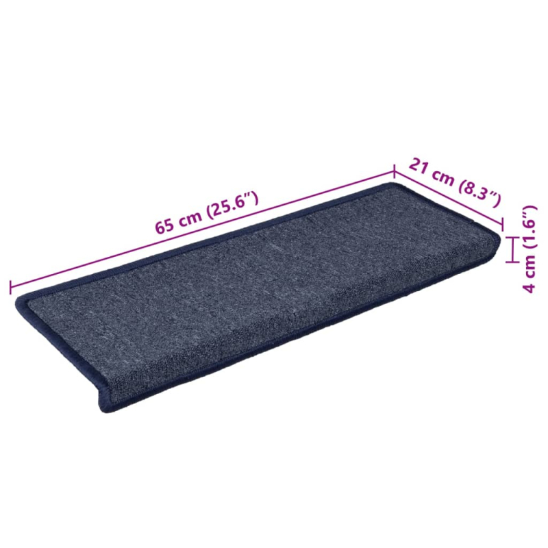 Stufenmatten 15 Stk. 65x21x4 cm Grau und Blau