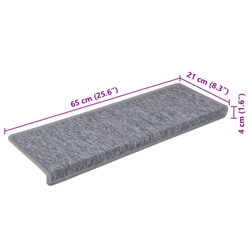 Stufenmatten 15 Stk. 65x21x4 cm Weiß und Grau