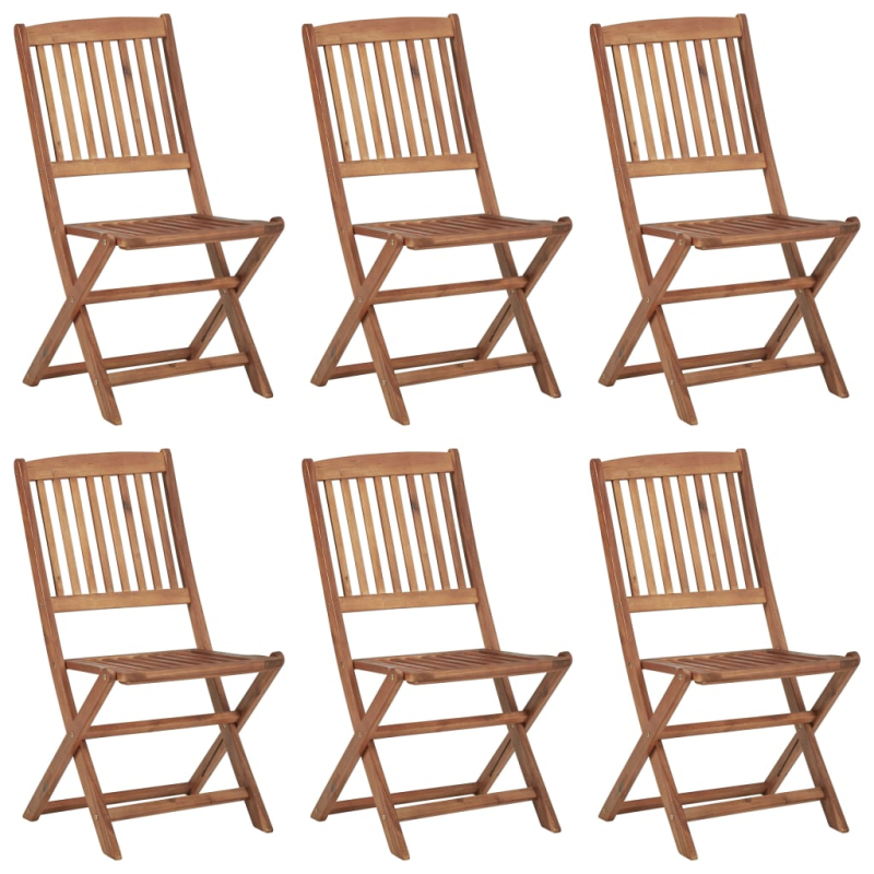 Klappbare Gartenstühle 6 Stk. mit Kissen Massivholz Akazie