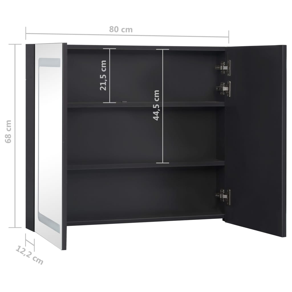 LED-Spiegelschrank fürs Bad 80x12,2x68 cm