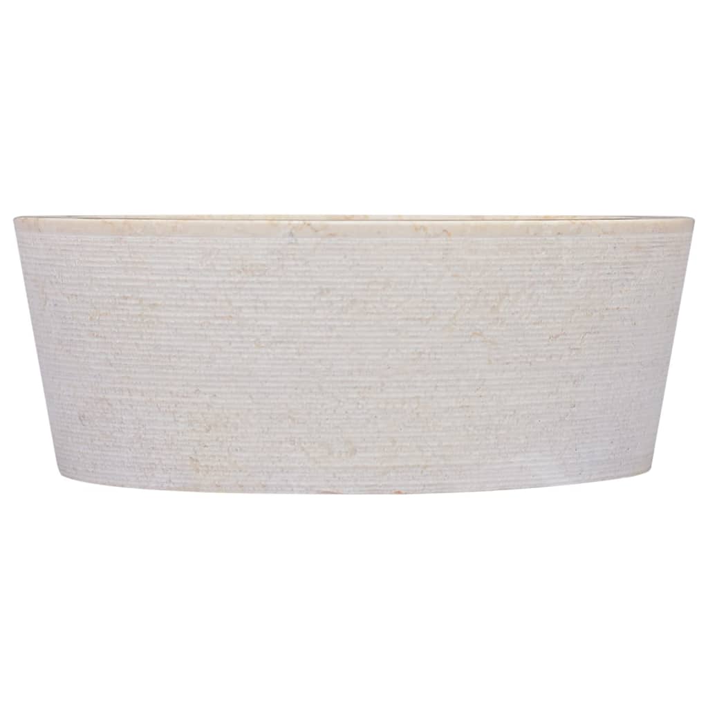 Waschbecken Creme Ø40x15 cm Marmor