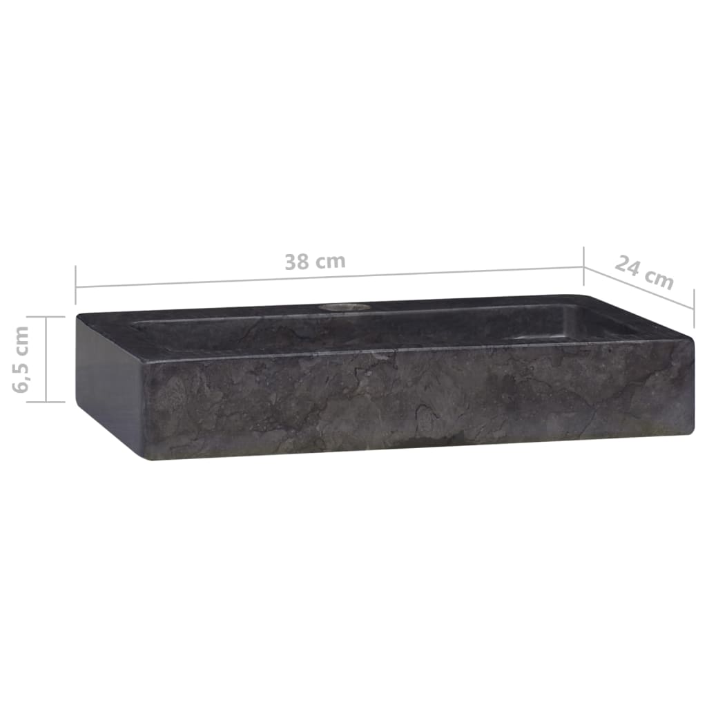 Wandwaschbecken Schwarz 38x24x6,5 cm Marmor