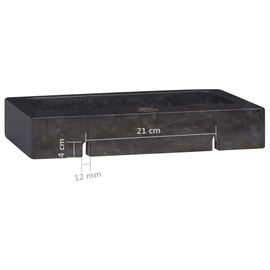 Wandwaschbecken Schwarz 38x24x6,5 cm Marmor