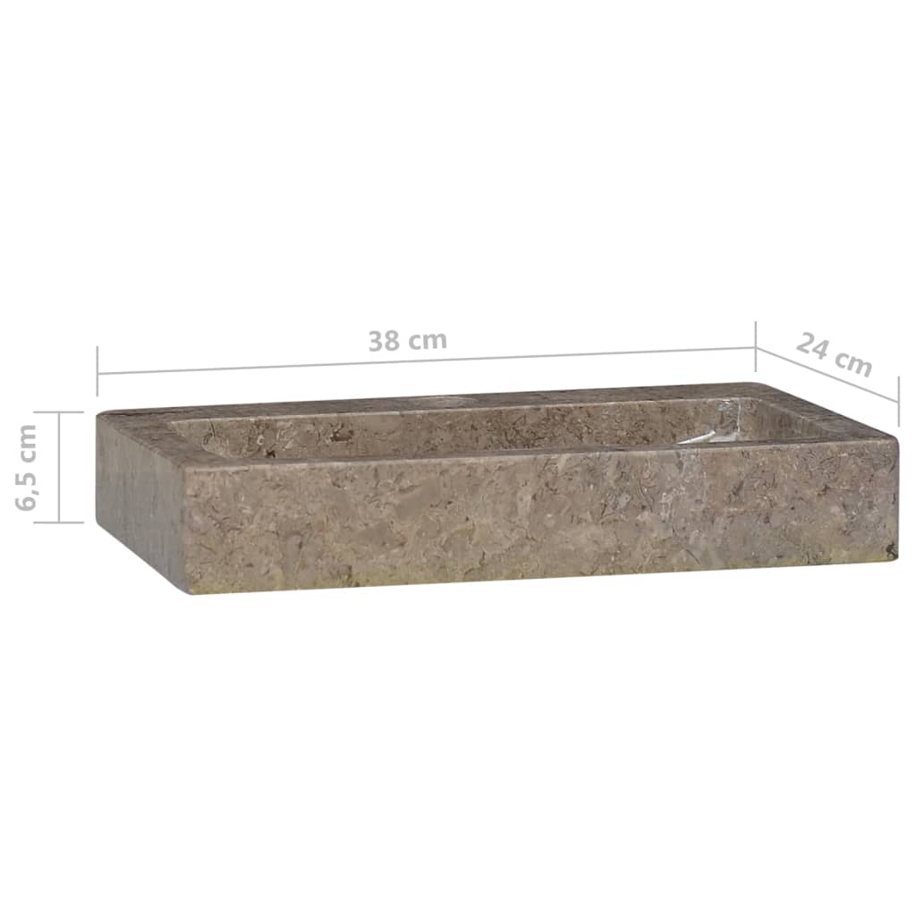 Waschbecken Grau 38x24x6,5 cm Marmor