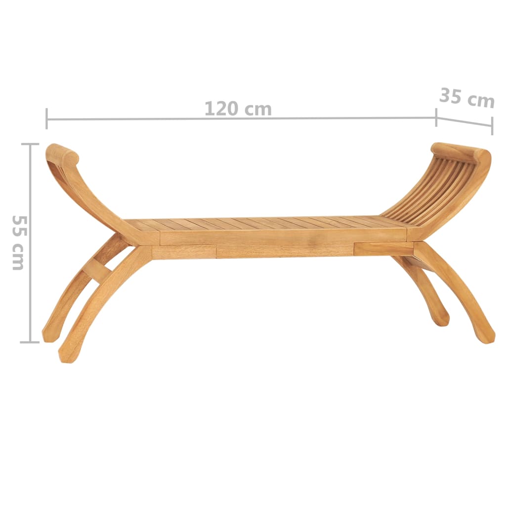 Gartenbank 126 cm Massivholz Teak