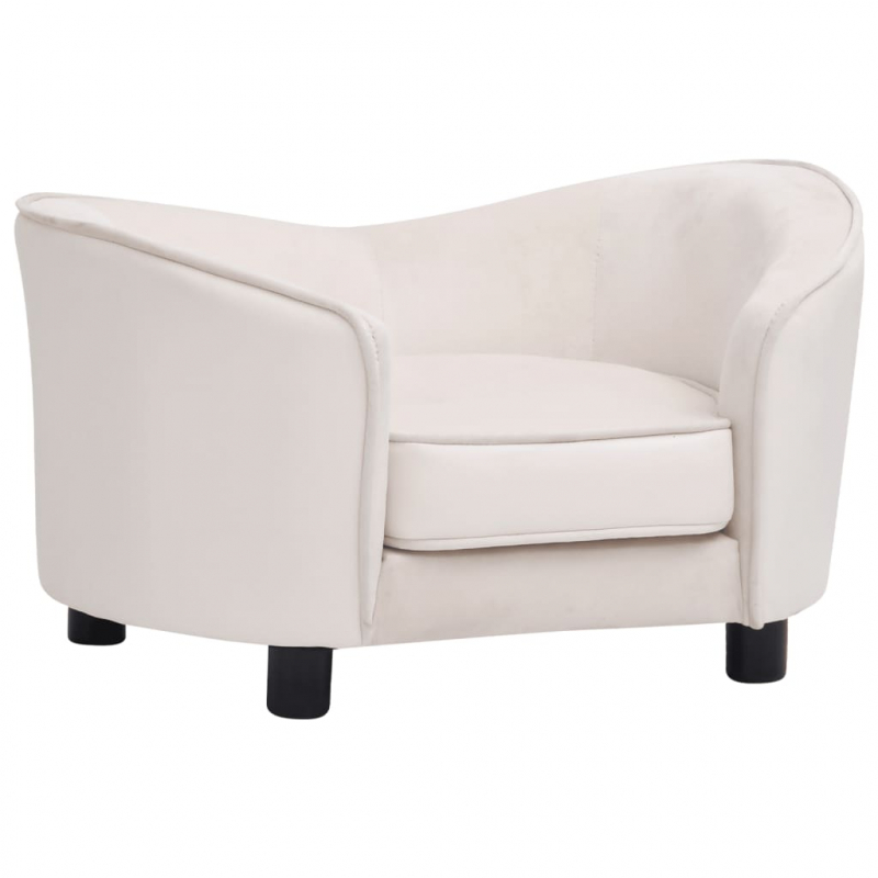 Hundesofa Creme 69x49x40 cm Plüsch und Kunstleder