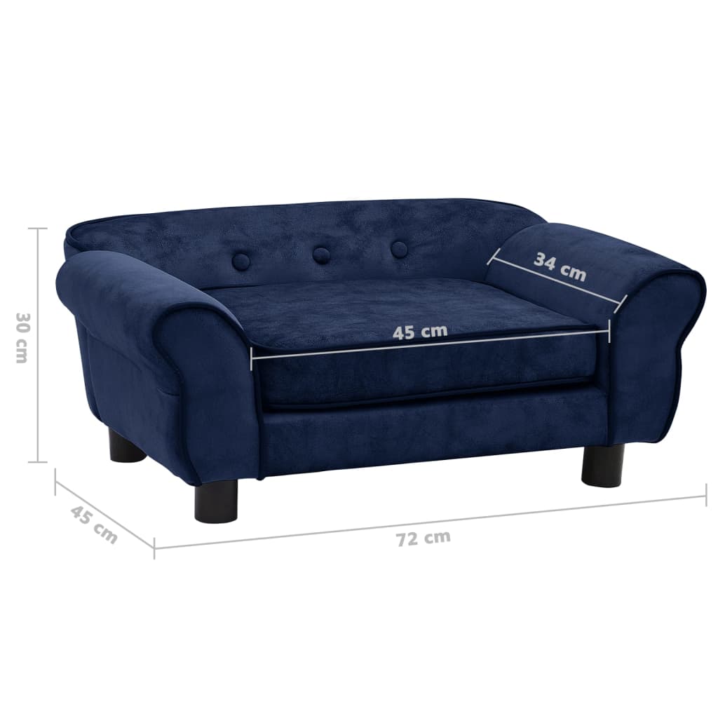 Hundesofa Blau 72x45x30 cm Plüsch