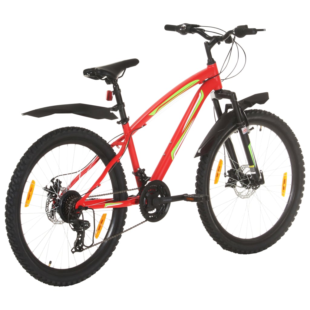 Mountainbike 21 Gang 26 Zoll Rad 36 cm Rot