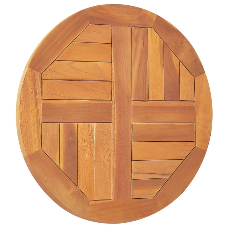 Tischplatte Massivholz Teak Rund 2,5 cm 50 cm