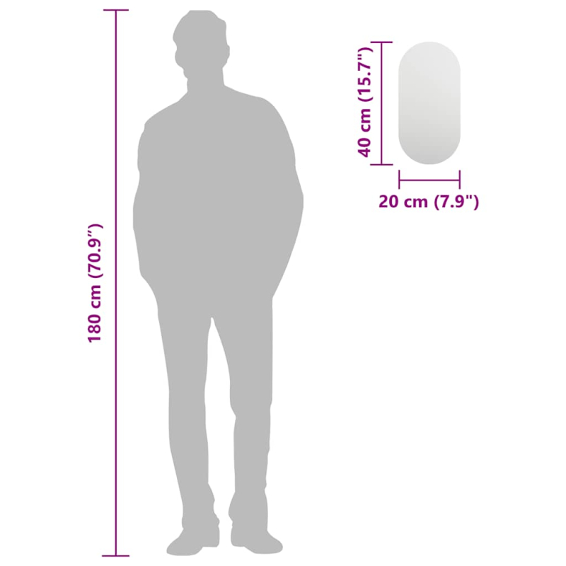 Spiegel 40x20 cm Glas