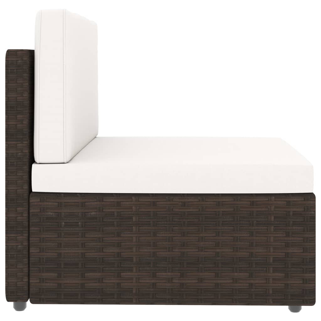 11-tlg. Garten-Lounge-Set mit Kissen Braun Poly Rattan
