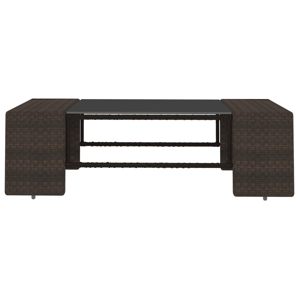 11-tlg. Garten-Lounge-Set mit Kissen Braun Poly Rattan