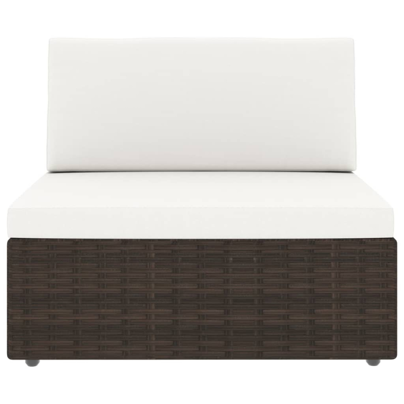 10-tlg. Garten-Lounge-Set mit Kissen Braun Poly Rattan