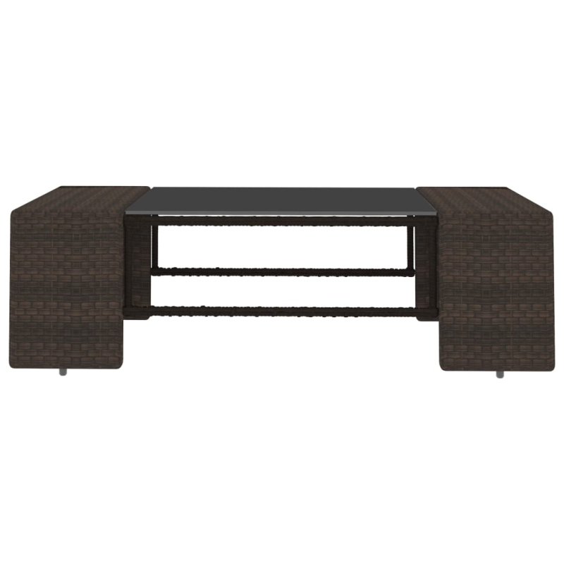 10-tlg. Garten-Lounge-Set mit Kissen Braun Poly Rattan
