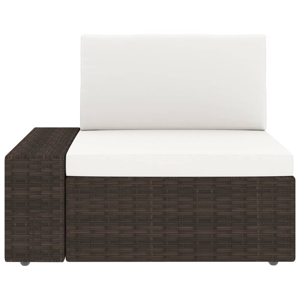 11-tlg. Garten-Lounge-Set mit Kissen Braun Poly Rattan