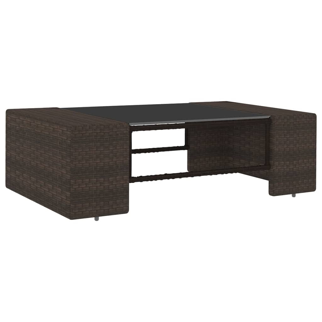 11-tlg. Garten-Lounge-Set mit Kissen Braun Poly Rattan