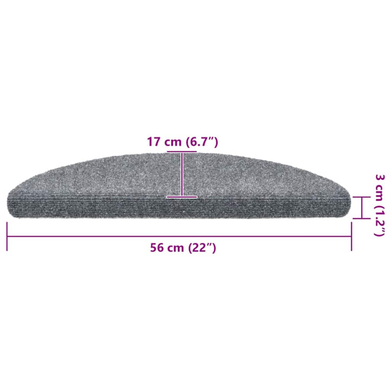 Selbstklebende Treppenmatten 5 Stk. Hellgrau 56x17x3 cm
