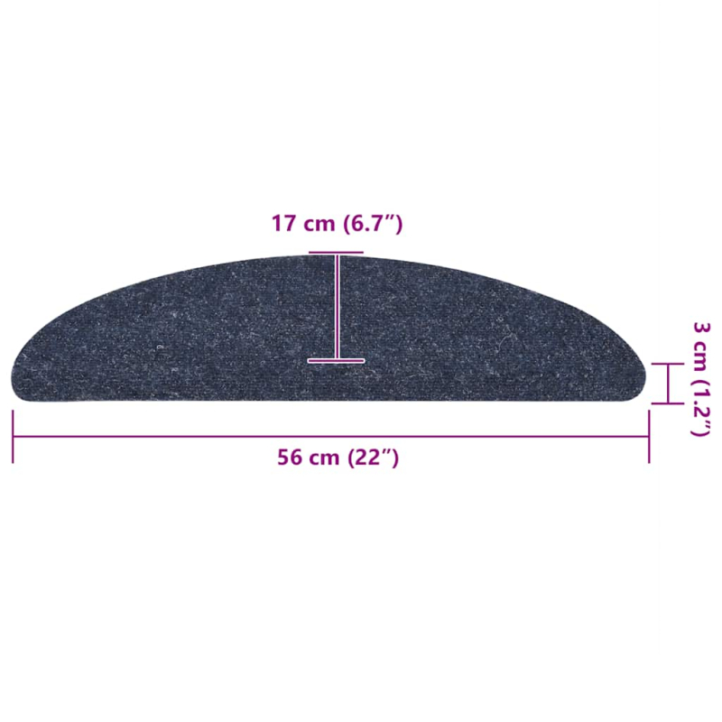 Selbstklebende Treppenmatten 5 Stk. Blau 56x17x3 cm Nadelvlies