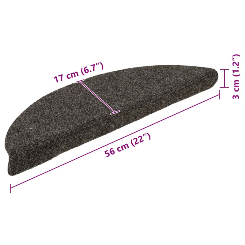Selbstklebende Treppenmatten 5 Stk. Anthrazit 56x17x3 cm