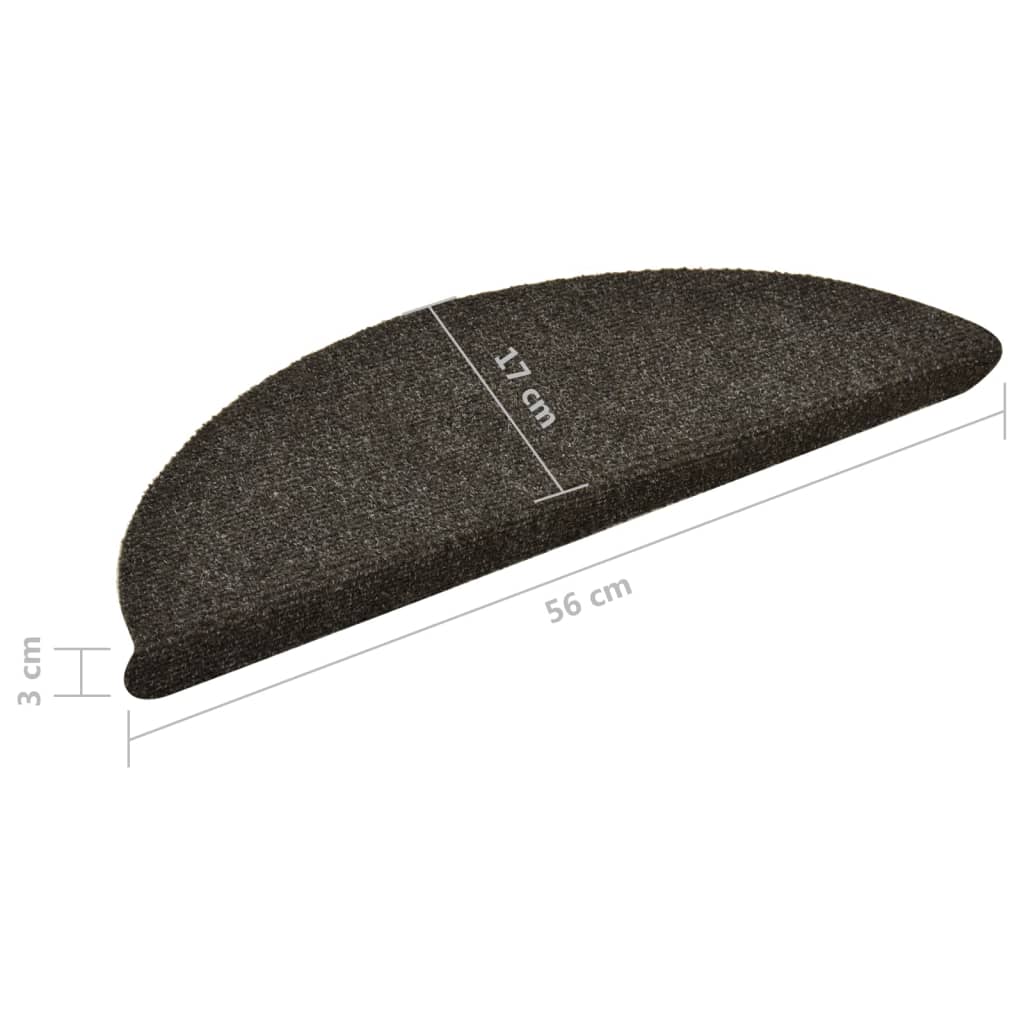 Selbstklebende Treppenmatten 10 Stk. Anthrazit 56x17x3 cm