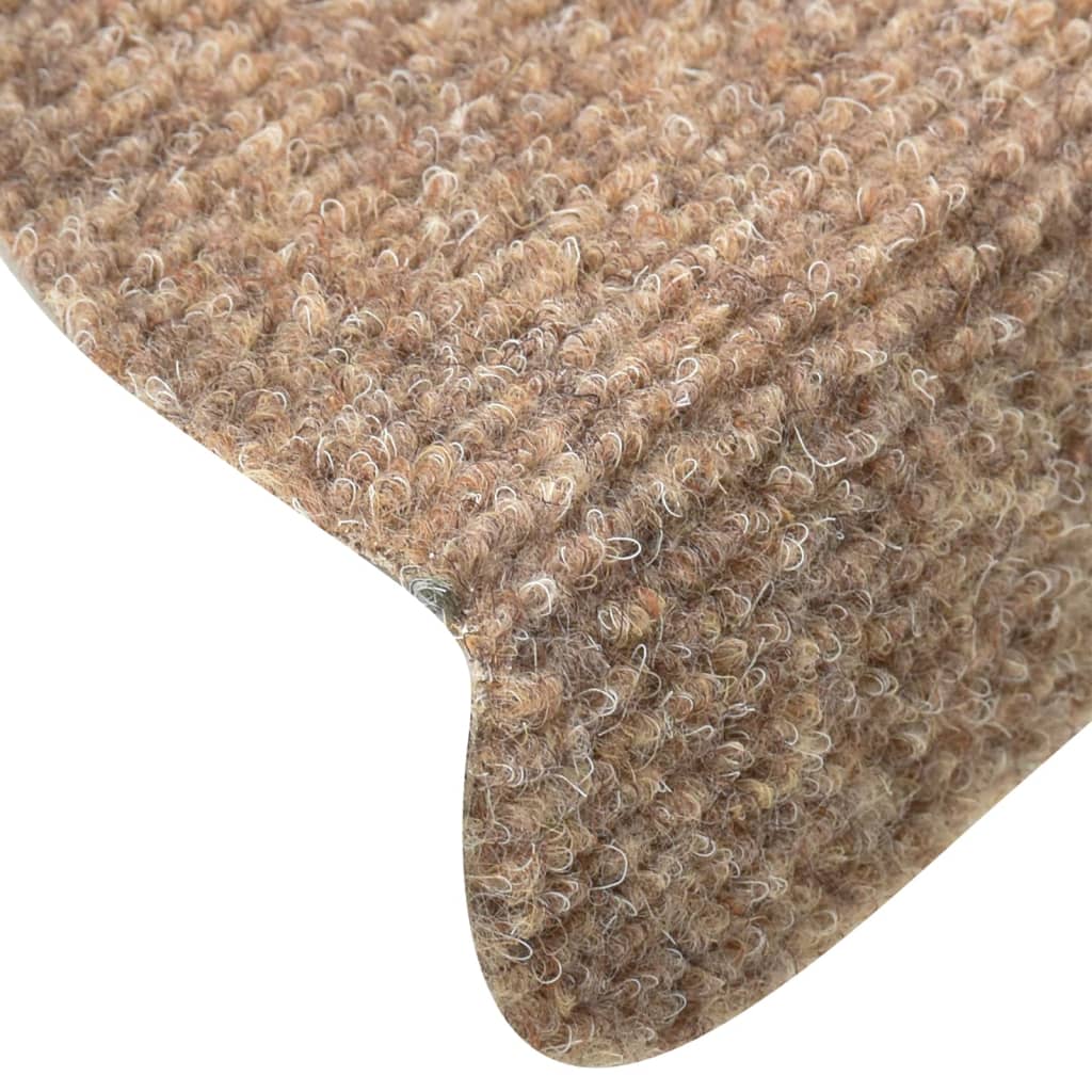Selbstklebende Treppenmatten 5 Stk. Creme 56x17x3cm Nadelvlies