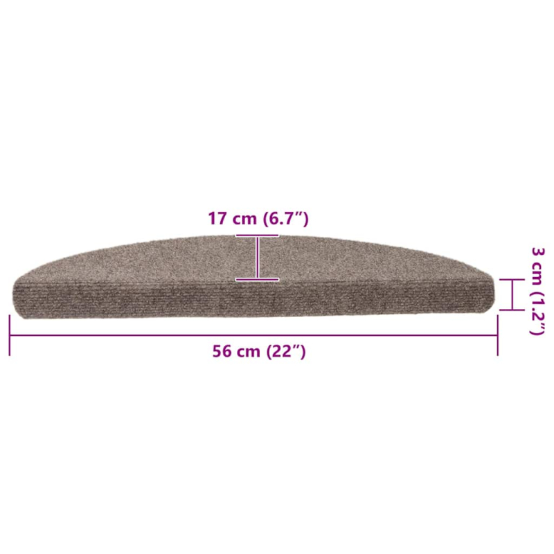 Selbstklebende Treppenmatten 10 Stk. Beige 56x17x3cm Nadelvlies