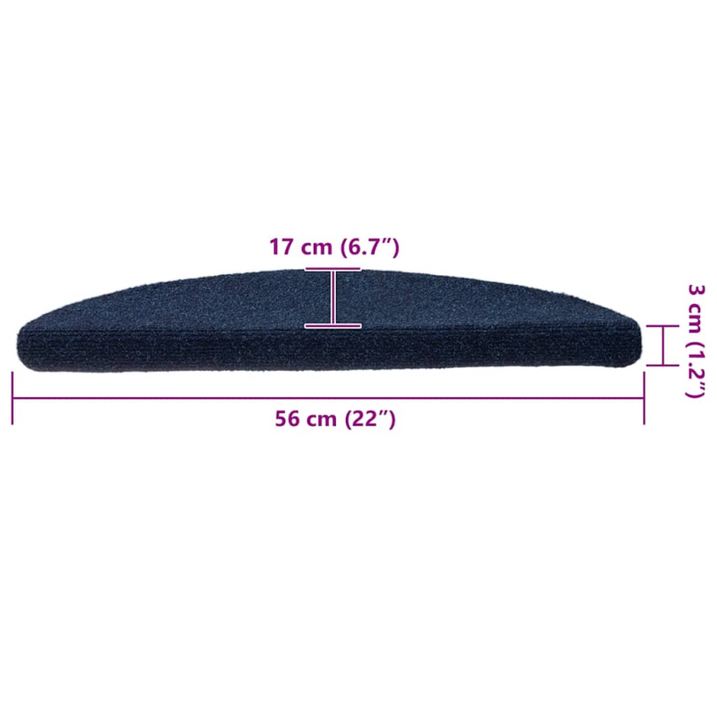 Selbstklebende Treppenmatten 5 Stk. Marineblau 56x17x3 cm