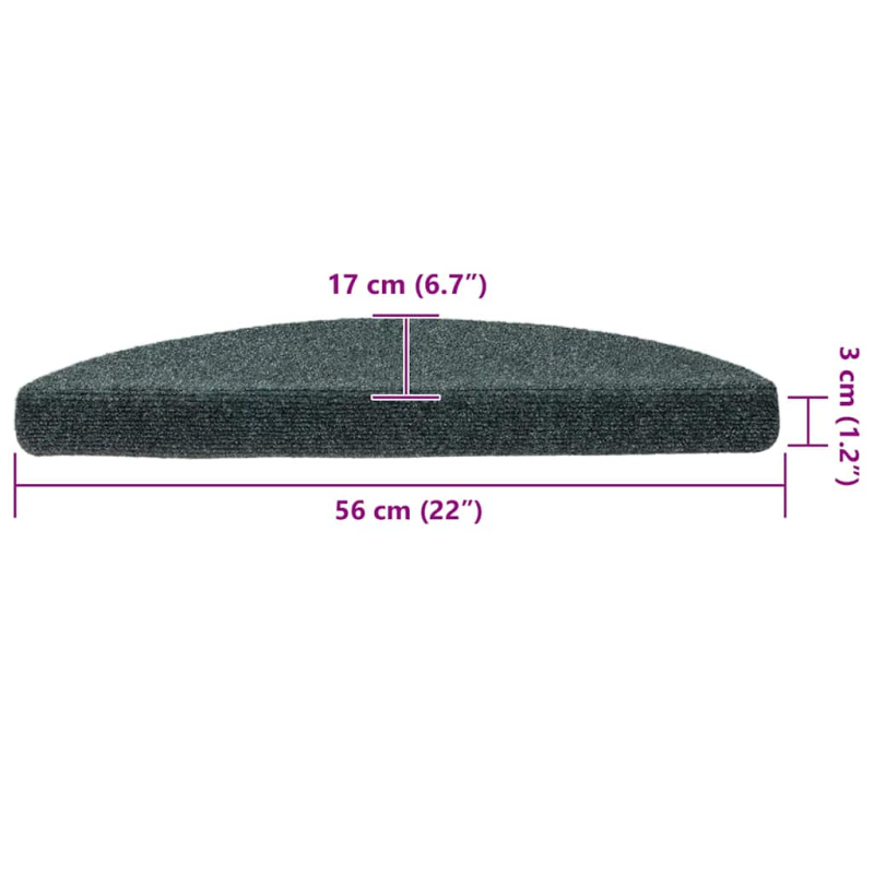 Selbstklebende Treppenmatten 5 Stk. Grün 56x17x3 cm Nadelvlies