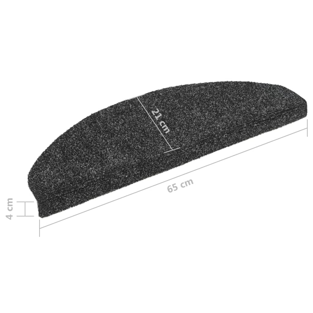 Selbstklebende Treppenmatten 10 Stk. Dunkelgrau 65x21x4 cm