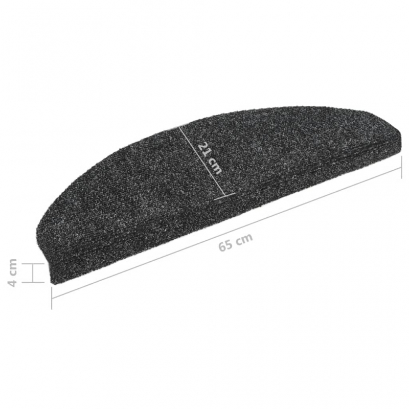 Selbstklebende Treppenmatten 10 Stk. Dunkelgrau 65x21x4 cm