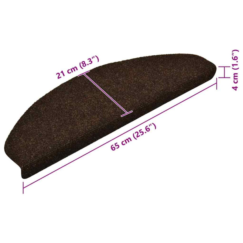 Selbstklebende Treppenmatten 10 Stk. Braun 65x21x4cm Nadelvlies