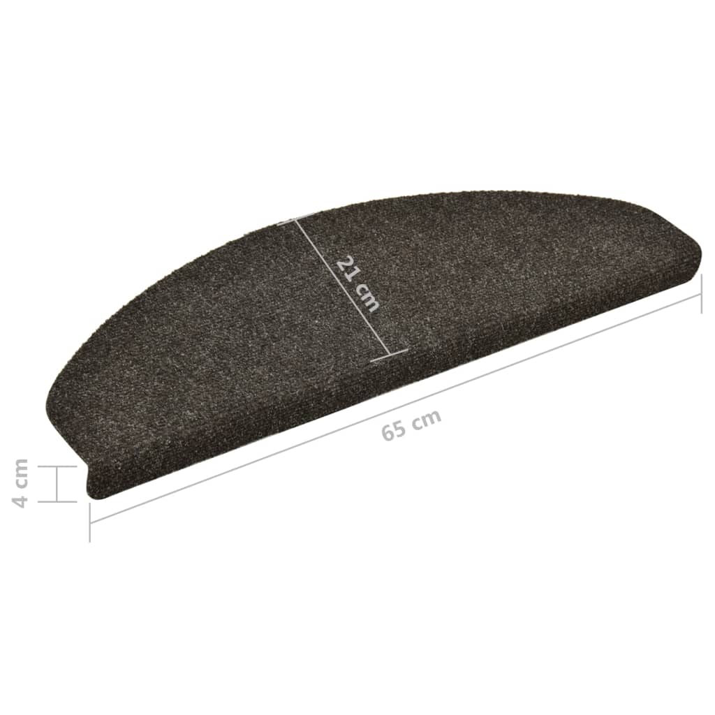 Selbstklebende Treppenmatten 10 Stk. Anthrazit 65x21x4 cm