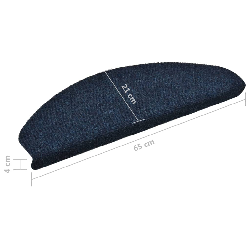 Selbstklebende Treppenmatten 10 Stk. Marineblau 65x21x4cm